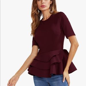 Romwe Women's Vintage Layered Ruffle shirt